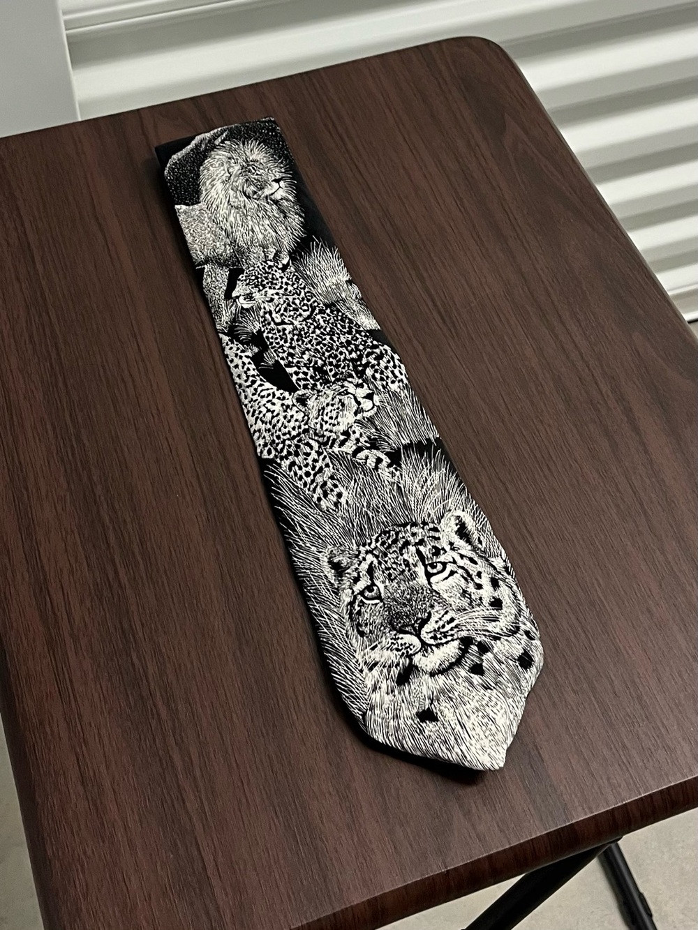 Vintage WWF World Wildlife Fund Silk Necktie Big Cats Design 159